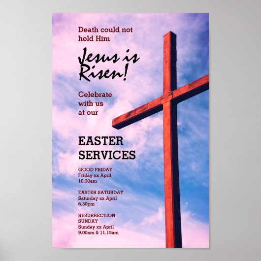 EASTER CHURCH SERVICES Jezus wordt Poster (Voorkant)