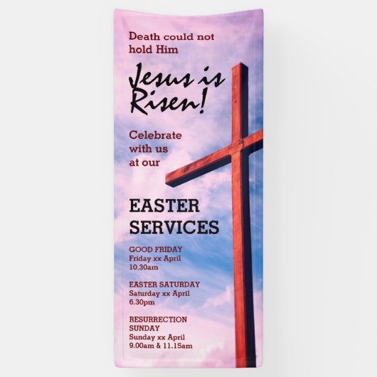 EASTER CHURCH SERVICES Jezus wordt Spandoek (Verticaal)