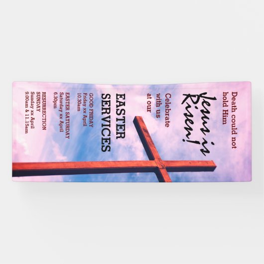 EASTER CHURCH SERVICES Jezus wordt Spandoek (Horizontaal)