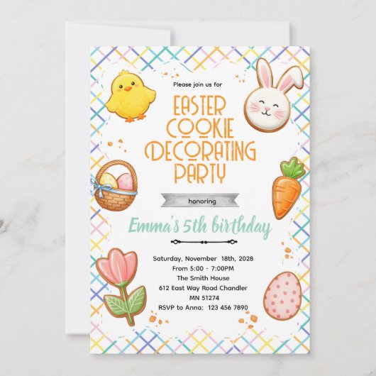 Easter Cookie Decorating Party Invitation (Devant)