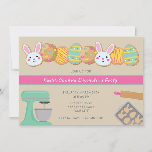 EASTER COOKIE INVITATION PARTI (Devant)