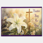 Easter Cross With Lilies Magnet Magneet (Voorkant)