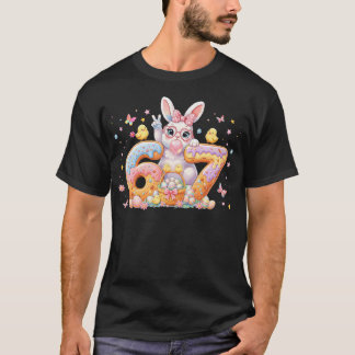 Easter Day 67 Cute Rabbit Bunny Six Seven Meme T-shirt
