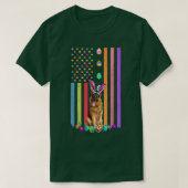 Easter Day American Eggs Flag German Shepherd dog T-shirt (Design voorkant)