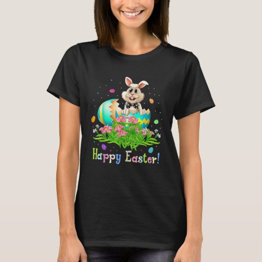 Easter Day Egg And Bunny Rabbit Happy Easter T-shirt (Voorkant)