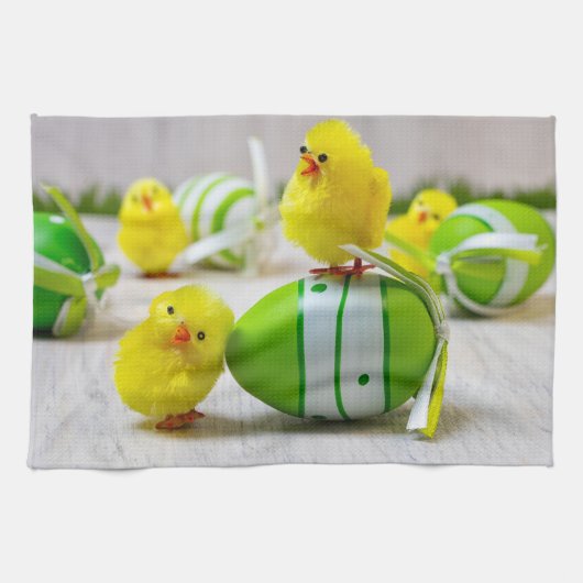 Easter Decoration - Easter egg and chicks Theedoek (Horizontaal)