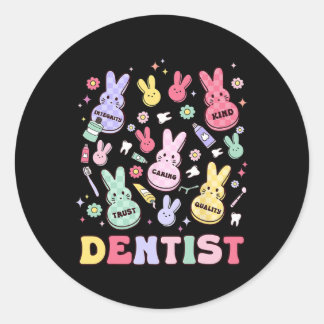 Easter Dentist Retro Rdh Dental Hygienist Squad Bu Ronde Sticker