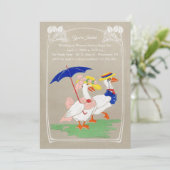 Easter Duck Invitation - Tea Party or Brunch (Debout devant)