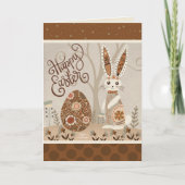 Easter Egg Bunny Folk Schattigee Inspiratie Kaart (Voorkant)