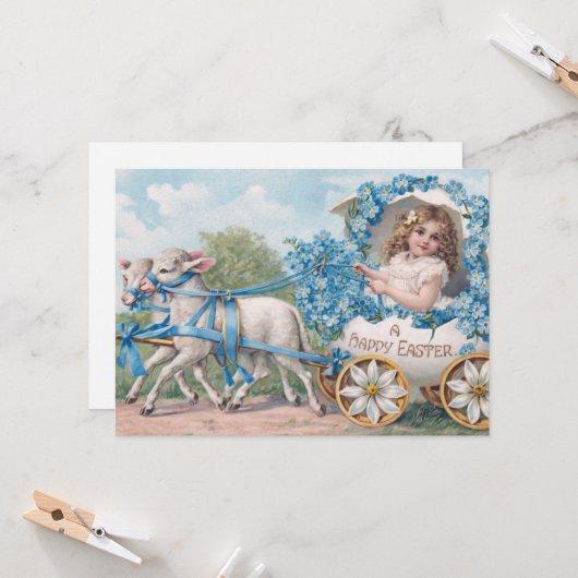 Easter egg carriage ride with lambs kaart (Voorkant / Achterkant in situ)