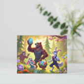 Easter Egg Celebration van Forest Friends Feestdagenkaart (Staand voorkant)