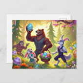 Easter Egg Celebration van Forest Friends Feestdagenkaart (Voorkant / Achterkant)