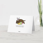 Easter Egg Chocolate Labrador Cartoon Feestdagen Kaart (Achterkant)