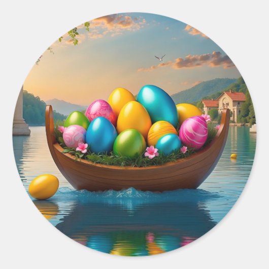 "Easter Egg" - Een symbool van vernieuwing en vreu Ronde Sticker (Voorkant)