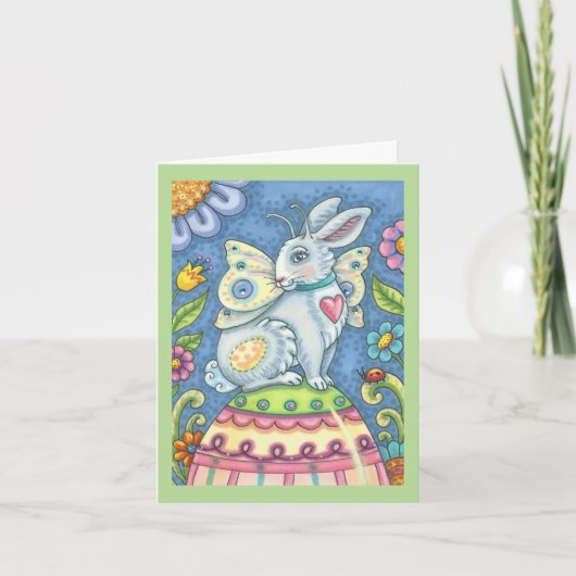 EASTER EGG FAIRY, RABBIT NOTE CARTE Verse (Devant)