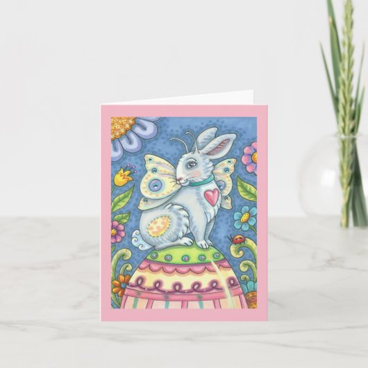 EASTER EGG FAIRY, RABBIT NOTE CARTE Vide (Devant)