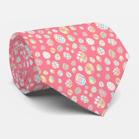 Easter Egg Geometric Pattern Stropdas (Opgerold)