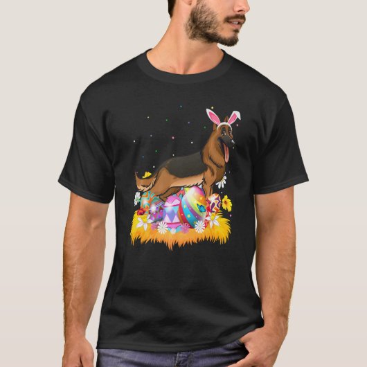 Easter Egg German Shepherd Dog Easter Sunday T-shirt (Voorkant)