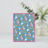 EASTER EGG GIRAFFE & TULIPS, CARTE POSTALE PRINTEM (Debout devant)