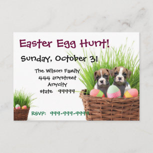 Easter Egg Hunt Boxer Dog - uitnodiging