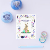 Easter Egg Hunt Brunch Bunny Floral Budget Flyer (Enkel)