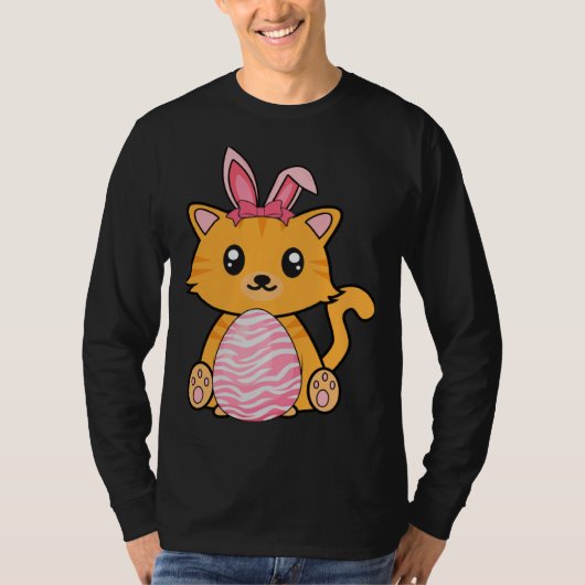 Easter Egg Hunt Bunny Ear Cat Easter Day 2023 T-shirt (Voorkant)