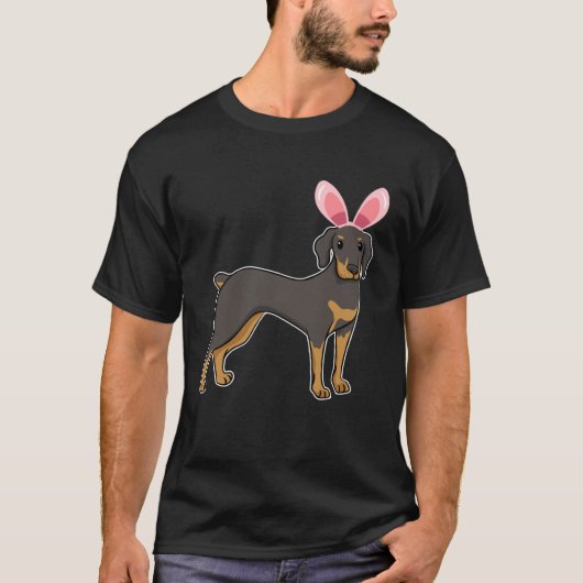 Easter Egg Hunt Bunny Ear Doberman Easter Day 2023 T-shirt (Voorkant)