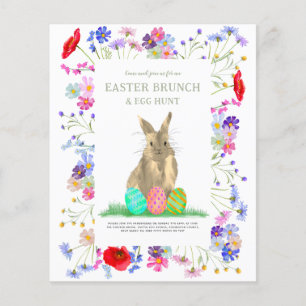 Easter Egg Hunt en Brunch Bunny Floral Budget Flyer