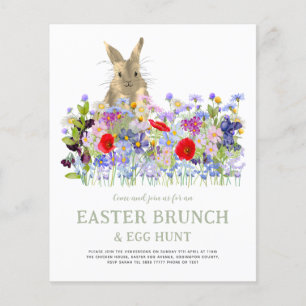 Easter Egg Hunt en Brunch Bunny Floral Budget Flyer