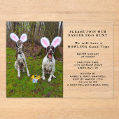 Easter Egg Hunt en Feesthonden Pasen Acryl Uitnodigingen (Voorkant)