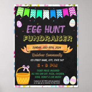 Easter Egg Hunt Fundraiser School evenement sjablo Poster