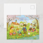 Easter Egg Hunt in het park Feestdagenkaart (Voorkant / Achterkant)