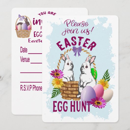 Easter Egg hunt  invitation (Devant / Derrière)