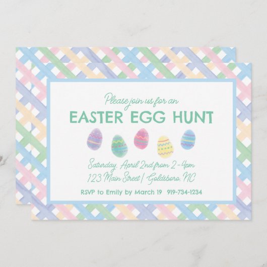 Easter Egg Hunt Invitation (Devant / Derrière)