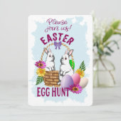 Easter Egg hunt  invitation Feestdagenkaart (Staand voorkant)