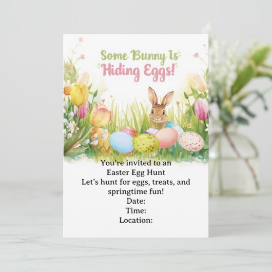 Easter Egg Hunt Invitation – Spring Easter Party (Debout devant)