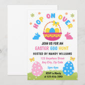 Easter Egg Hunt Kids Pastel Blue Pink Invite Kaart (Voorkant / Achterkant)
