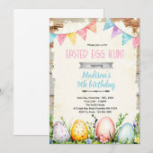 Easter egg Hunt party Invitation (Devant / Derrière)