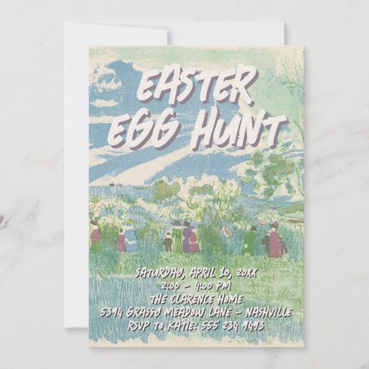 Easter Egg Hunt Party Invitations (Devant)