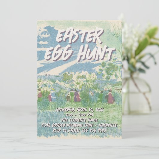 Easter Egg Hunt Party Invitations (Debout devant)