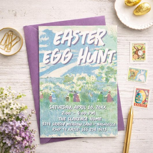 Easter Egg Hunt Party Invitations Kaart