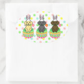 Easter Egg Lab Puppies Cartoon Ovale Sticker (Tas)
