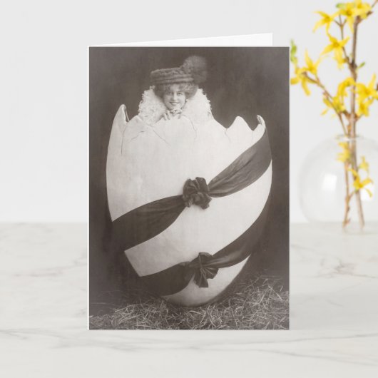  Easter Egg Lady Kaart (Gele Bloem)