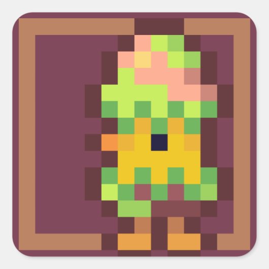 Easter egg Pixelart, Pixel Art Vierkante Sticker (Voorkant)
