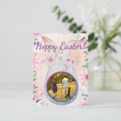 Easter egg silver with photo briefkaart (Staand voorkant)