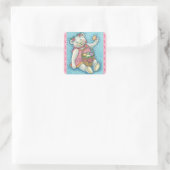 EASTER EGG TEDDDY OURS STICKERS Feuille Carré (Sac)