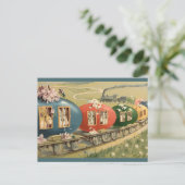  easter egg train briefkaart (Staand voorkant)