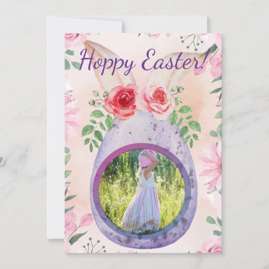 Easter egg with photo purple kaart (Voorkant)