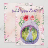 Easter egg with photo purple kaart (Voorkant / Achterkant)