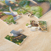 Easter Egg Wonderland Whimsical Bunny Scene Legpuzzel (Zijkant)